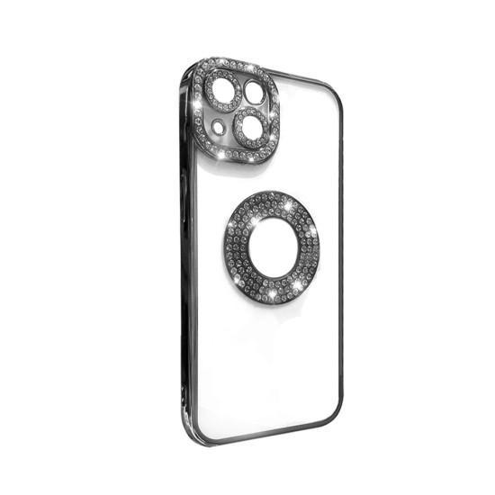 Soft Silicone Case with Diamond Design for Apple iPhone 14 Black Soft Silicone Case with Diamond Design for Apple iPhone 14 Black